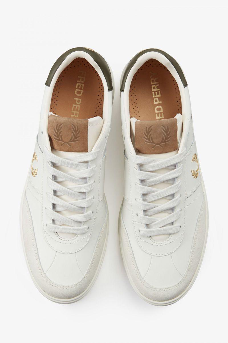 White Fred Perry B400 Men's Shoes | PH 1092HAPK